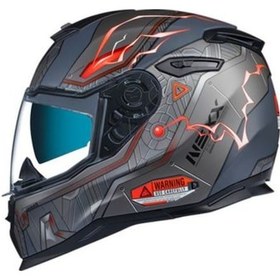 Resim Nexx Sx.100 Gigabot Mat Gri-Kırmazı Kask 