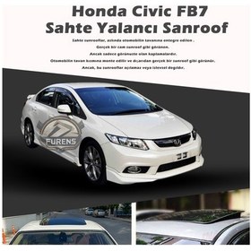 Resim Honda Civic Fb7 Parlak Siyah Yalancı Çakma Sahte Sunroof 