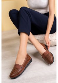 Resim EPAAVM - Dolgu Taban V Toka Taba Krokodil Ayakkabı - MRC1207K Taba 