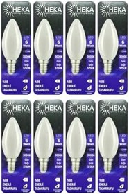 Resim Heka LED Ampul, 6W (51W), 3000K, E14 Duylu, Soft Mum, 8 Adet 
