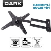 Resim Dark 23"- 55" Hareketli ve Katlanabilir Duvar Tipi,Monitör Askı Aparatı(DK-AC-VT30PC) 
