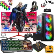 Resim Zeiron Ironhide X50 Ryzen 5 5500 16GB Ram 512GB M.2 SSD RX580 8GB 24" 170Hz Oyuncu Masaüstü Bilgisayar 
