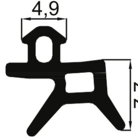 Resim 50 M Pvc Pimapen Kapı-Pencere Contası Nat 05 Siyah Fitil 