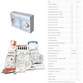 Resim Plastik Ecza Dolabı Lux Beyaz + İlkyardım İşyeri Okul Fabrika İçerik Paketi Full Set 