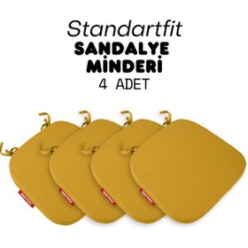 Resim Xpermate 4'lü Standartfit Oval Sandalye Minderi 42x42x5 Hardal 