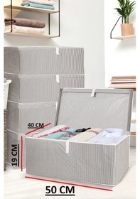 Resim Baza ve Çekyat Tipi Hurç 50*40*19 Baza Altı Hurç Çok Amaçlı Kutu Hurç Gri 