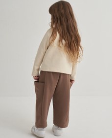 Resim Unisex Çocuk İnterlok Yandan Cepli Pantolon Kahve - 2-3 Yaş 