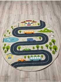 Resim Merinos Halı Daire Halı Kaymaz Tabanlı İnce 150x150 Ebatında 3mm 