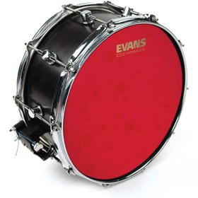 Resim Evans B14HR Hydraulic Red 14 İnç Yağlı Trampet Derisi - Kırmızı (Profesyonel) | Şeffaf Kırmızı Tasarım, Yağlı Yapı ile Minimum Çınlama ve Kolay Akort 