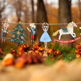 Resim Çok Renkli Figürlü Yılbaşı Temalı Parti Banner - Çok Renkli / Tek Ebat 