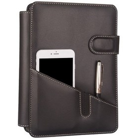 Resim Organizer Ajanda Tarihsiz Kareli 4 Halkalı 20x26 CM - Siyah 