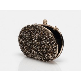 Resim Jale Kadın Şık Siyah Beyaz Taşlı Kol Ve Omuz Clutch Portföy Taşlı Abiye Çanta 