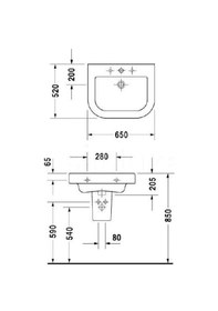 Resim Duravit Happy D Happy D 650 x 520 Lavabo 0417650000 