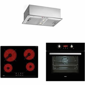 Resim TEKA İnox Siyah Cam Ankastre Set (3' Lü Set) 