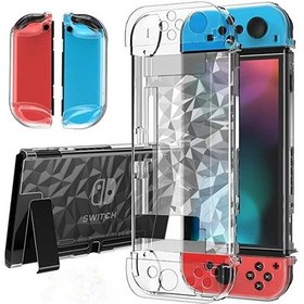 Resim Nintendo Switch Elmas Desenli Bölünmüş Kılıf Sert Kılıf 
