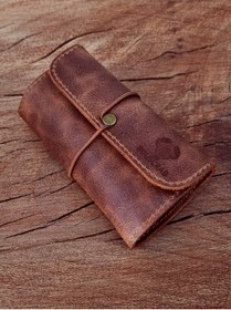 Resim English Leather Cüzdan Tutun Çantası %100 Gerçek Deri Tutun Kesesi Açık Boyut: 13cm 19cm Kapalı Boyut: 7cm 13cm 
