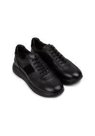 Resim Deery Hakiki Deri Siyah Erkek Sneaker Ayakkabı - 01963Msyhe07 Siyah 