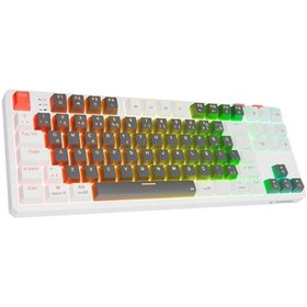 Resim Rampage Yoru Tkl Gri/beyaz Rgb Red Swich Q Mekanik Oyuncu Klavyesi 
