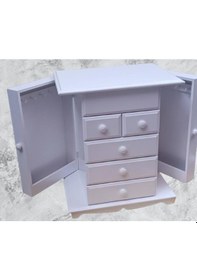 Resim Hobi Dekoratif Adn Şifonyer 8 Çekmeceli Gizli Çekmece Modüllü Parlak Beyaz El Yapım 