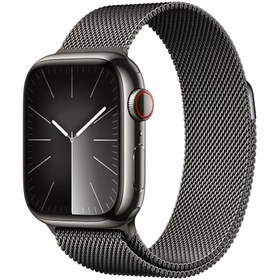 Resim Apple Watch Series 9 GPS + Cellular MRJA3TU/A 41 mm Grafit Paslanmaz Çelik Kasa ve Grafit Milano Loop 