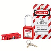 Resim OSHA Uyumlu Kırmızı Elektrik Kutusu Kilitleme Etiketi Kiti - Dayanıklı Plastik, "Tehlike - İşlemeyeceğiz" İşareti ile Kilit, Güvenli Bakım ve Güvenlik Uyum için Anahtar Dahil, Bakım Güvenliği | Uyarı İşareti | Güvenli Kilitleme 
