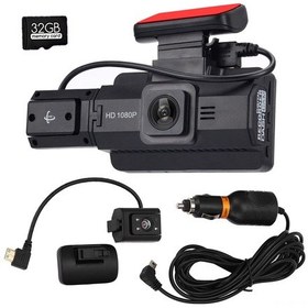 Resim Teltree Araba İçi + Ön Kameralı Çift Kayıt Sürücü Kaydedici, 3.0 İnç Ips Ekran, 170 Derece Geniş Açı, 720p, Döngü Kaydı, Hareket Algılama + 32gb Kart 
