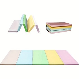 Resim Ev için Çok Fonksiyonlu 5 Parça Katlanabilir Jimnastik Matı, Seyahat Pilates Pedi, Macaron Gradyan Renkli Yoga Esneme Fitness Matı – Kaymaz & Lekeye Dayanıklı, Çift Taraflı Kullanım, Kolay Temizlenir ve Kompakt Depolama İçin Hafif & Taşınabilir 