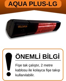 Resim GOLDSUN Aqua Plus 2000 Watt GSA20PLG Düşük Işıklı Kumandalı Suya Dayanıklı Elektrikli İnfrared Isıtıcı-Siyah 