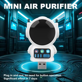 Resim Uzay Gezgini Mini Hava Temizleyici, Tak ve Çalıştır, Düğme İşlemi Yok, 24/7 Otomatik Filtreleme, Ev Gerekliliği, Araba Kullanımı İçin Taşınabilir, Plastik Malzeme, USB Güçlü, Düşük Voltaj ≤36V 