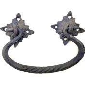 Resim Antika Tarz Dekoratif Pirinç Kazan Kulbu - 90X130 Mm, Oksit - Lisinya 