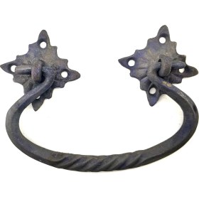 Resim Antika Tarz Dekoratif Pirinç Kazan Kulbu - 90X130 Mm, Oksit - Lisinya 