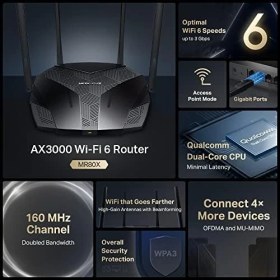 Resim MR80X, AX3000 Mbps Dual-Band Wi-Fi 6 Router 
