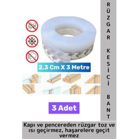 Resim Premium Kapı Altı Pencere Rüzgar Toz Isı Böcek Haşere Önleyen Rüzgar Kesici Bant 3 Metre 3 Adet 