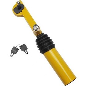 Resim Araç Güvenlik Kilidi: Fren Ve Vites Kolu Kilidi, Ayarlanabilir, Çelik Yapı, 2 Anahtar, Sarı-siyah 