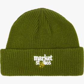 Resim Market Smiley Upside Down Beanie Erkek Yeşil Bere 