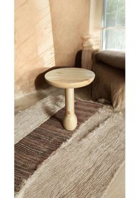 Resim Doğal Masif Ahşap Mantar Sehpa Naturel Renk Tekli Yan Sehpa Modeli - Coffee Table Naturel 