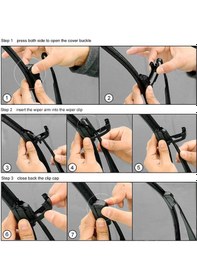 Resim Geekyou Araba Arka Cam Silecek Kolu Tam Değişim Seti - U Tipi, Çerçevesiz, 14" 350mm , Siyah, Evrensel Uyum, Kaliteli Kauçuk Ve Çelik 