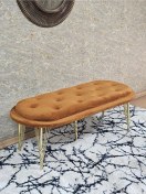Resim Ufo Oturak Bench - Gold Kaplama Telli Ayak - Oturak - Bench - Puf Çok Renkli 