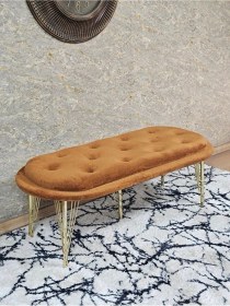 Resim Ufo Oturak Bench - Gold Kaplama Telli Ayak - Oturak - Bench - Puf Çok Renkli 