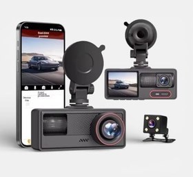 Resim Araç Kamerası, Full HD 1080P 30FPS Dash Cam, 3 Kameralı, Gerçek Zamanlı Önizleme, Arka Kamera, Park Modu, Wifi 