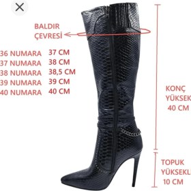 Resim Guja 25K174 Ince Yüksek Topuklu Özel Tasarım Krokodil Çizme 