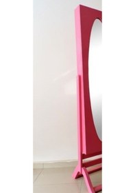 Resim Ayna Takı Dolabı Boy Ayna Kayın Md Parlak PEMBE Lake Boya Natüre Klasik Mobilya El Yapım Ahşap 