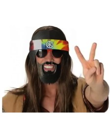 Resim Kuzgun Ticaret Siyah Saçlı Bandana Tasarımlı Hippi Parti Gözlüğü 26X18 cm - Lisinya 