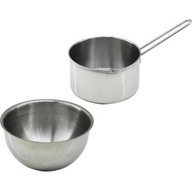 Resim Motto Ticaret 2pcs Set Paslanmaz Çelik Cheff Sütlük - SOSLUK=14CM - Derin KAP=17CM (5517) 