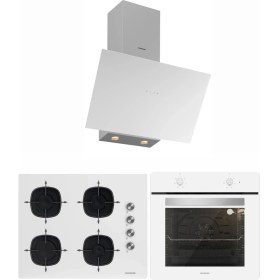 Resim Silverline Beyaz Cam Ankastre SET(3481 FLAM-CS5700E7W01 65 M Ocak -BO6501W01) 