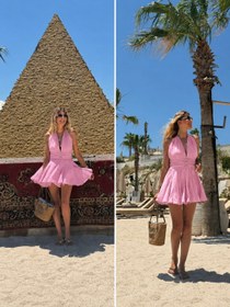 Resim İsis Kiloş Mini Elbise Şeker Pembe - S 