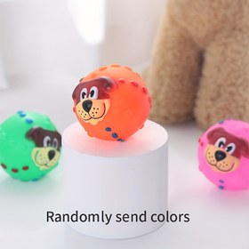 Resim Dog Ball, Sevimli Evcil Köpek Yüz Topu Molar Atma Eğitimi Yumuşak Sıkıştırma Sesli Oyuncağı 