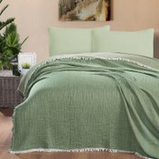 Resim Maxstyle Müslin Çift Kişilik Yatak Örtüsü Haki 220x240 cm 
