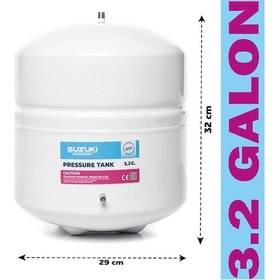 Resim Tüm Su Arıtma Cihazlarına Uyumlu 12 Litre 3.2 Galon Metal Tank 