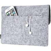 Resim Fortunelane 13.3 İnç Gri Felt Kılıf - Çok Bölmeli, Mouse & Şarj Çantası, Macbook Uyumlu Air/pro Kapaklı Kılıf Kapaklı Kılıf 